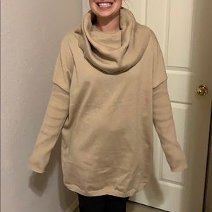 Tan knit sweater dress